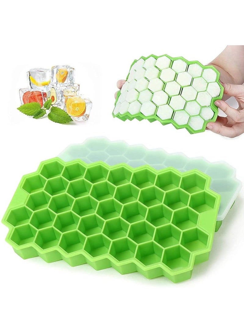 قالب مكعبات ثلج مرن من السيليكون مع غطاء قابل للفصل متعدد الألوان - Image 2